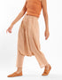Printed harem pants with pleats on the front and back